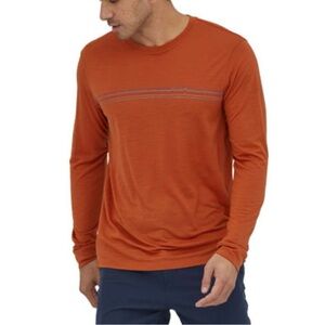 Patagonia Cap Cool Merino Graphic Shirt Fitz Roy Long Sleeved Sz L